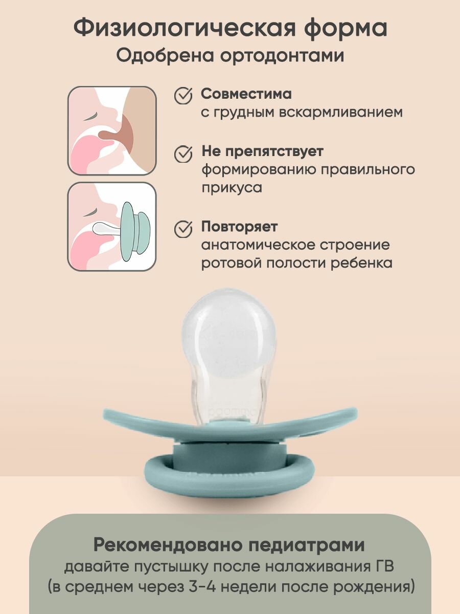 Соски Соска-пустышка для новорожденных 6-18 мес, силиконовая, 2 шт