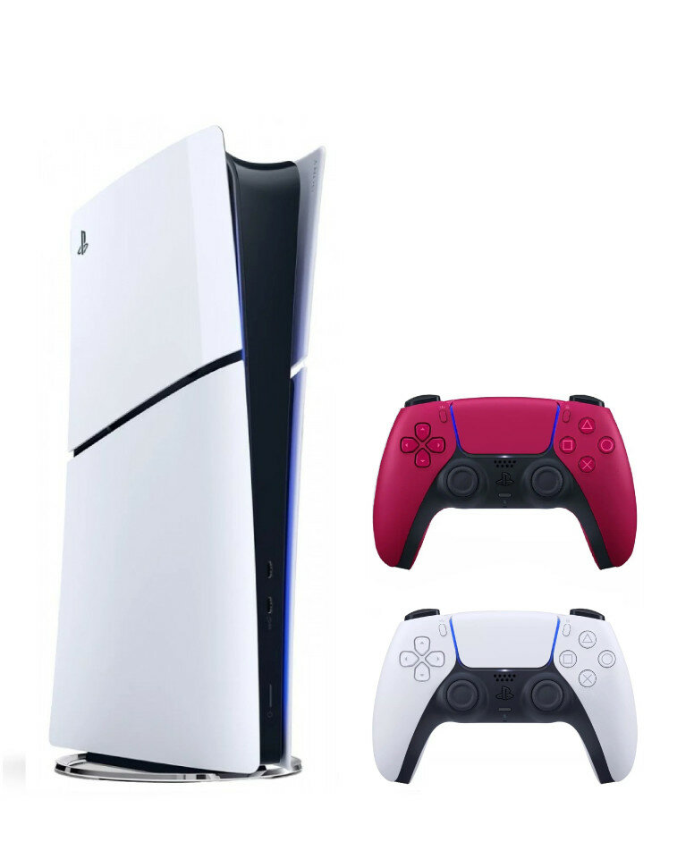 Игровая консоль Sony PlayStation 5 Slim Digital(без дисковода), с 2-м геймпа(Red)