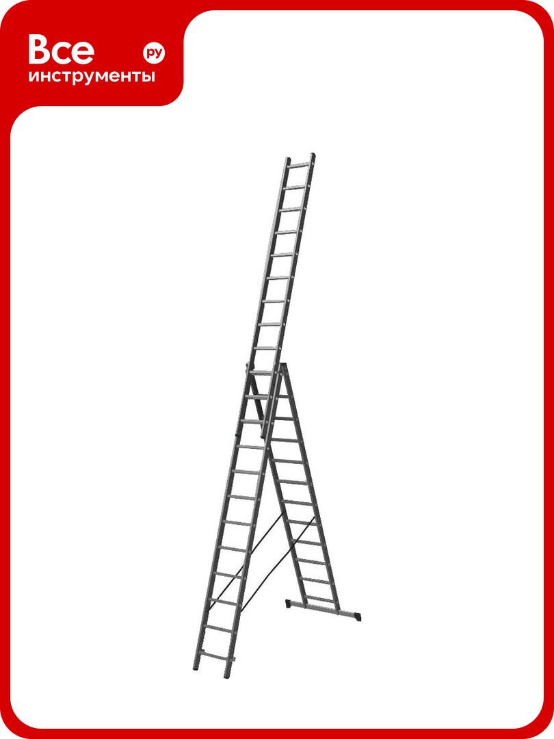 Трехсекционная лестница 15 ступеней Gigant L-03 3x15