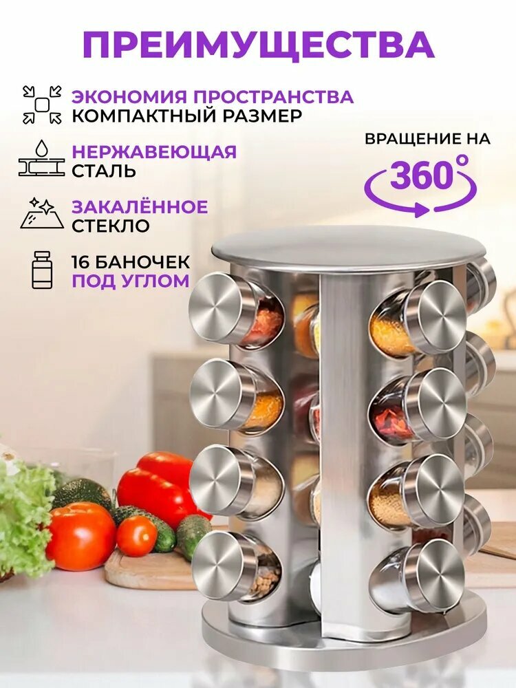 Набор банок для специй, Емкость для хранения приправ ST-KOM999-16