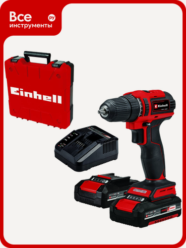 Изображение товара Аккумуляторная дрель Einhell pxc te-cd 18/40 li bl, 18в, 40нм, патрон 10мм, 2x2,0 aч, кейс 4513995
