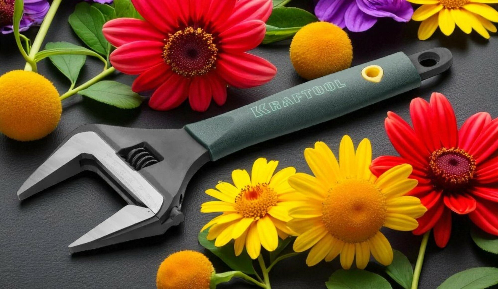 Разводной ключ KRAFTOOL SlimWide 27258-20 хром-ванадий 200х38 мм