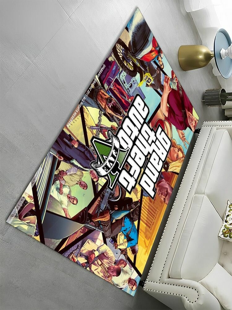 Ковер безворсовый GTA 60x90см. Коврик универсальный ГТА, в ванную комнату, в прихожую, противоскользящий