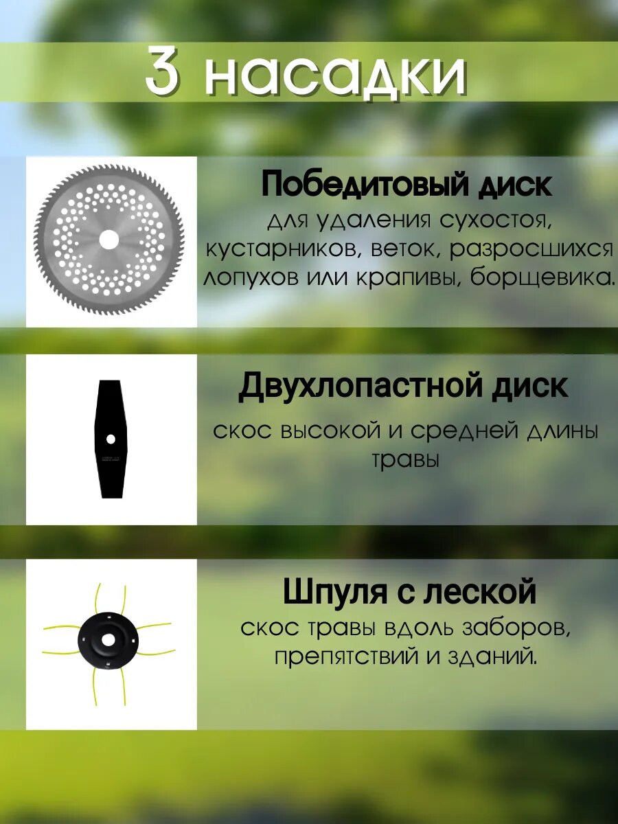 Изображение Триммер газонокосилка аккумуляторная для травы