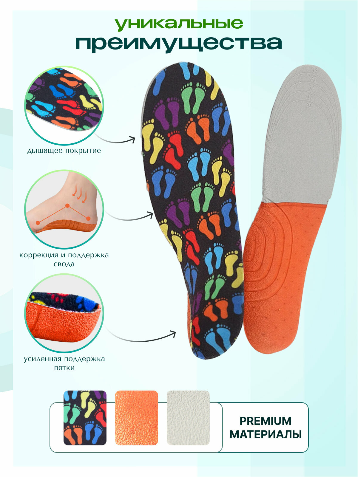 Изображение Стельки для обуви MyBalance, детские ортопедические, для вальгусной установки стоп, черные, длина 18,5-21,5 СМ