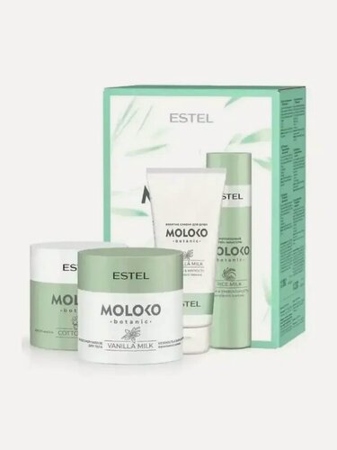Изображение товара Набор Estel Moloko Botanic "Растительное молоко. Полное погружение": шампунь 250, спрей 200, маска 300, гель д/душа 200