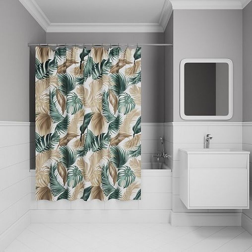 Штора для ванной IDDIS BF06P18i11 200 x 180 см полиэстер с кольцами