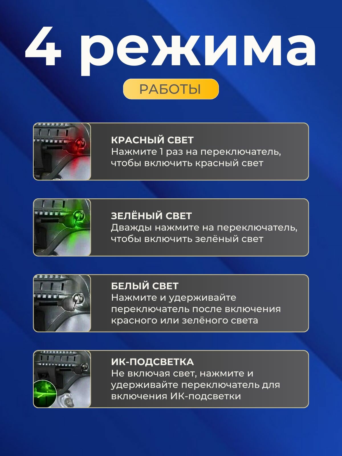 Фонарь Night Evolution, налобный, на батарейках, 4 режима, 4 светодиода, мощность 55 лм, чёрный — фото 1