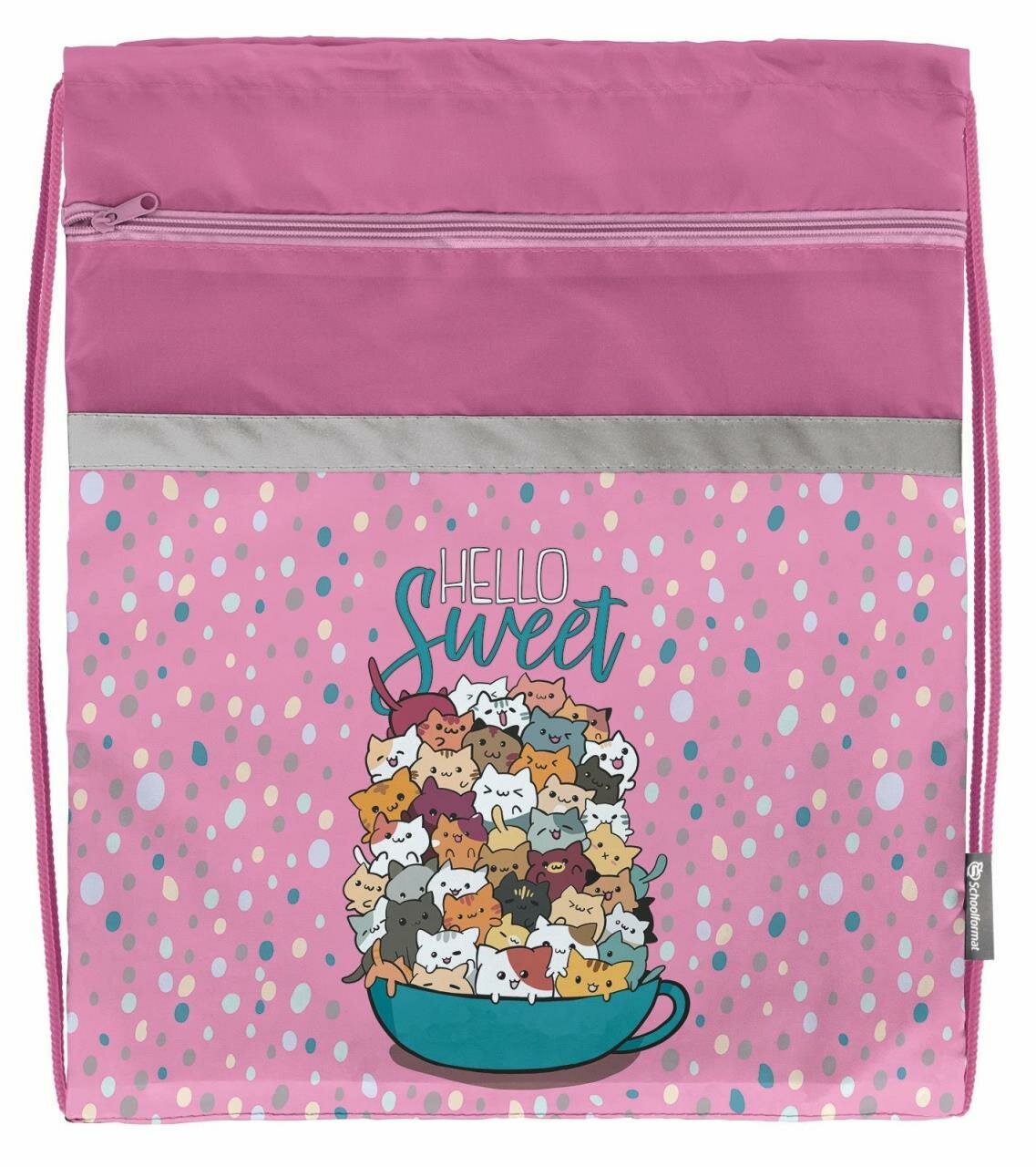 Мешок для обуви Schoolformat FLUFFY KITTENS 42х34 см с карманом для девочек