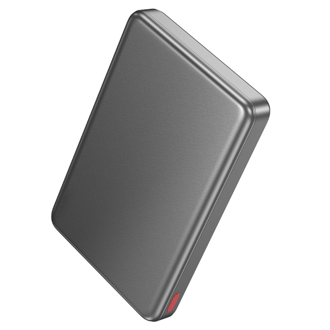 Универсальный Доп. Аккумулятор 10000mAh, Q26A, HOCO, 1 PD 20W, беспроводная зарядка (MagSafe), металлический серый — фото 1