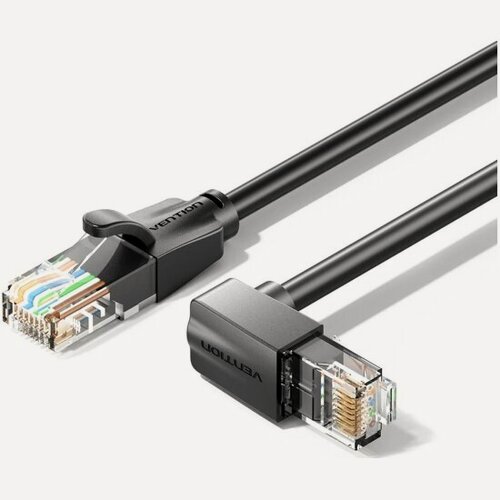 Изображение товара Патч-корд Vention прямой UTP cat.6, RJ45/RJ45 угол 90 вверх - 3м. черный