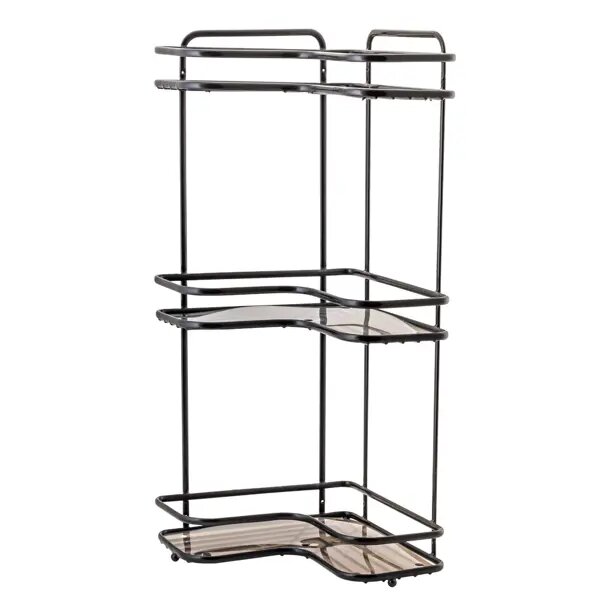 Полка для ванной Swensa Termo SWR-1004 трёхъярусная угловая металл цвет чёрный