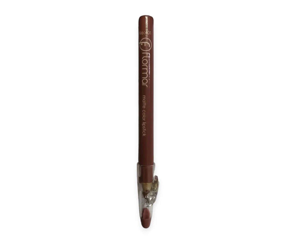 Карандаш для губ Flormar "Matte Color Lipstick"401 , водостойкий, светло коричневый, деревянный корпус
