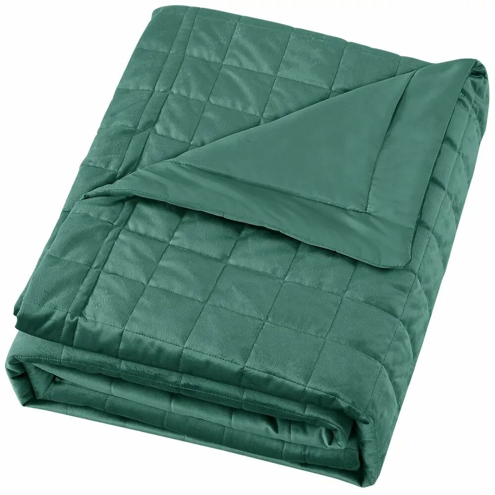 Покрывало Etna 240x220 см велюр цвет темно-зеленый