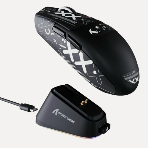 Изображение товара Беспроводная игровая мышь Attack Shark G3 PRO, Bluetooth + 2.4Ghz USB, PAW3311, 25000Dpi, Черный