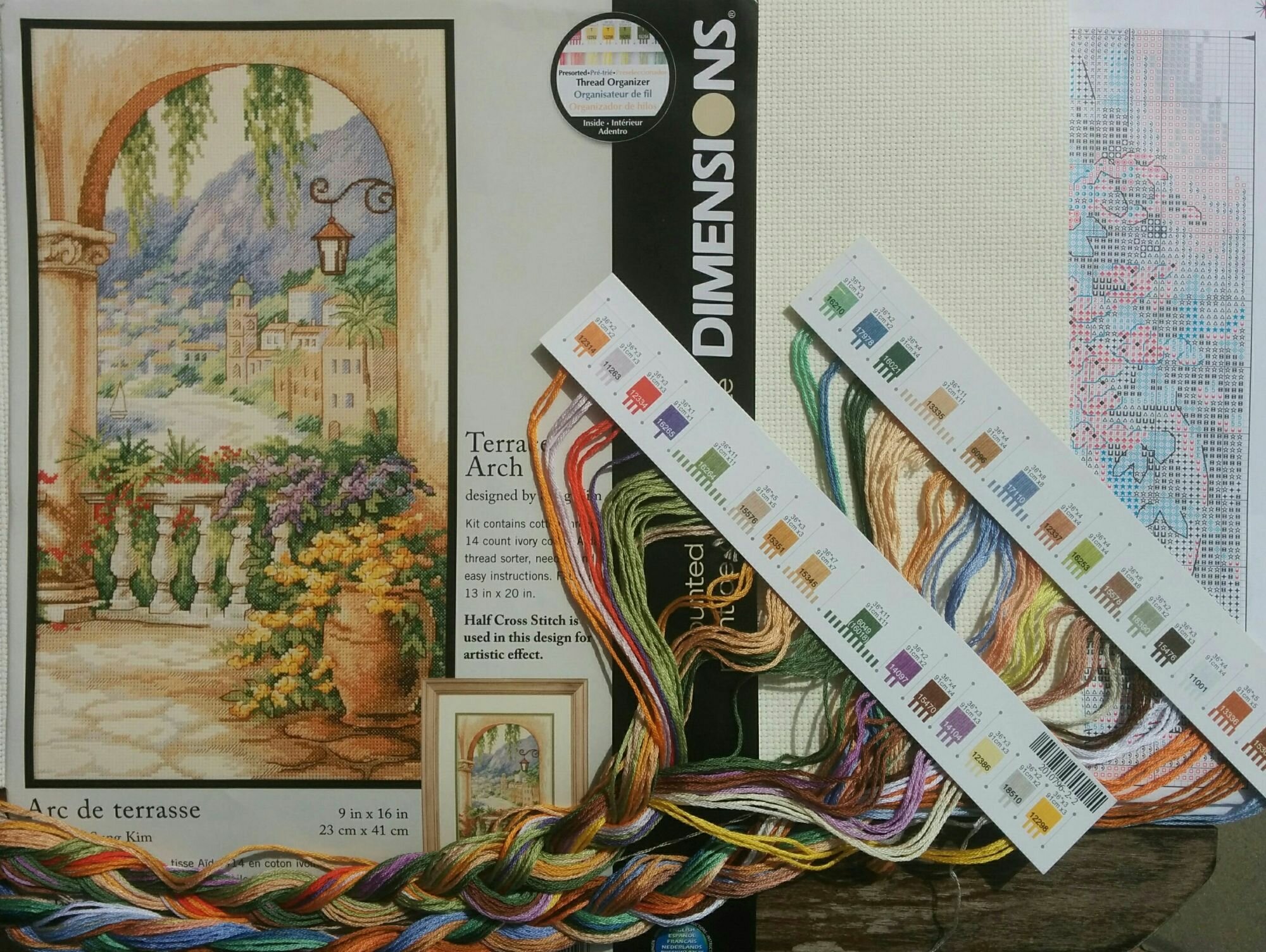 35219 Набор для вышивания крестом "Арка на террасе",23х41см, DIMENSIONS — фото 1