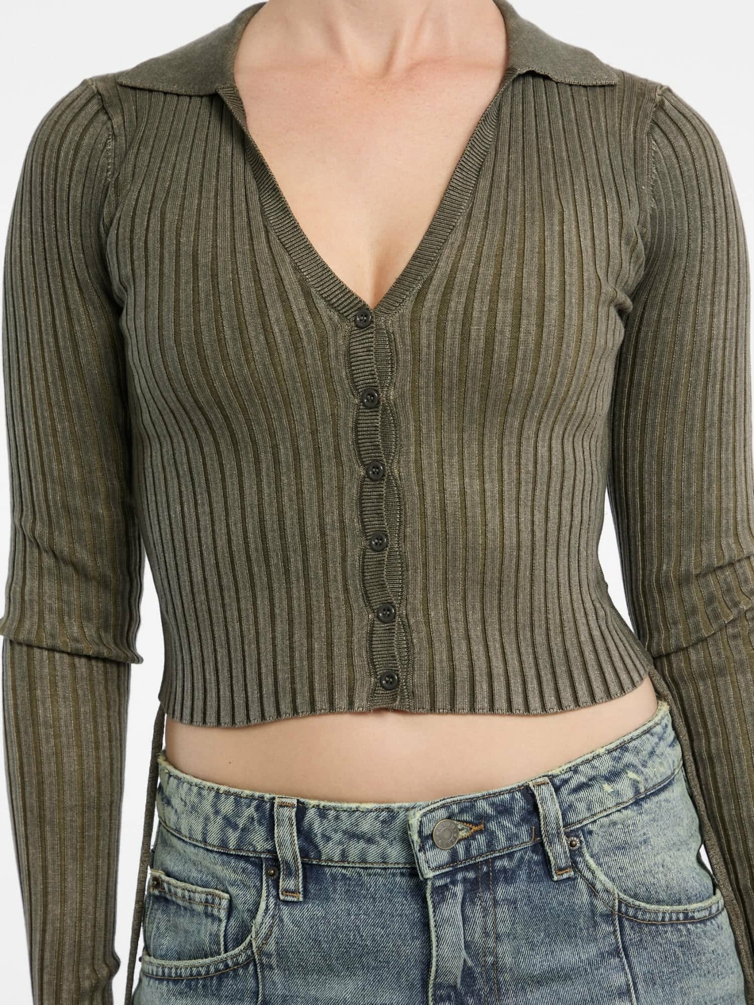 Кардиган GUESS, размер S, зеленый — фото 1