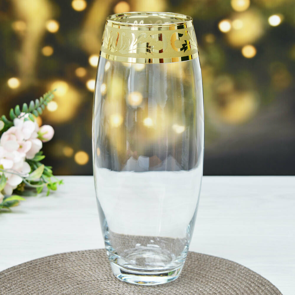 Ваза для цветов «Русский узор» из стекла объем 1 л украшение интерьера