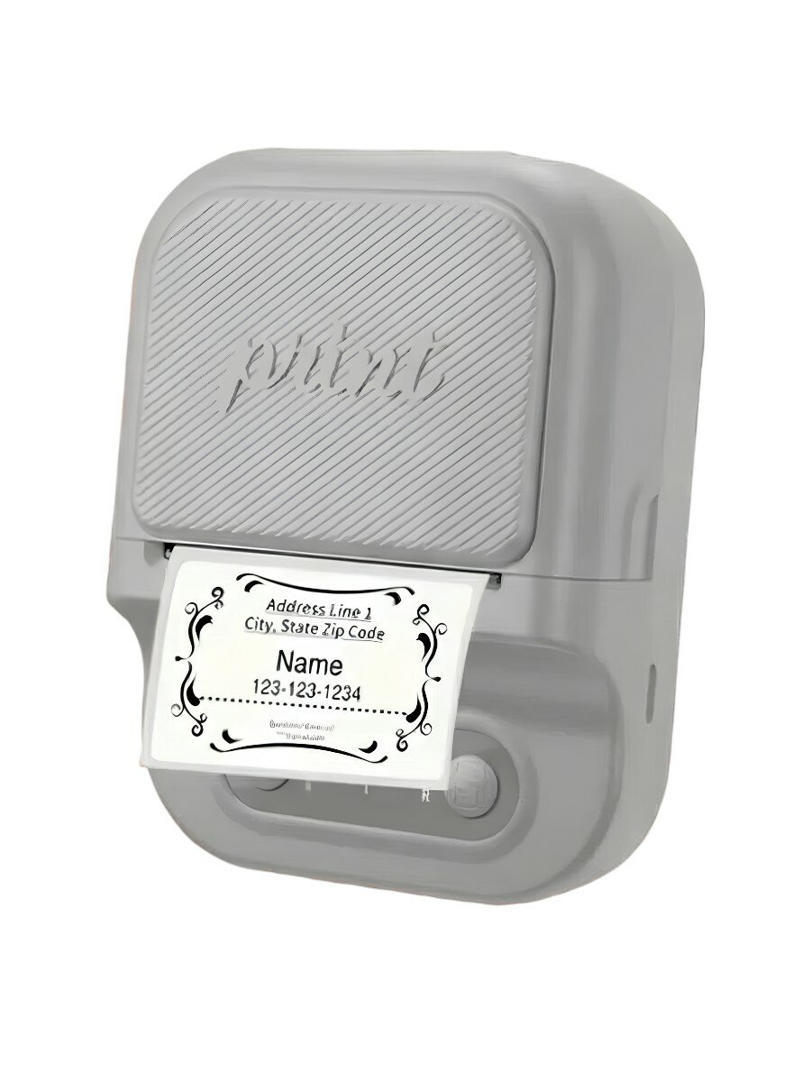 Термопринтер, принтер для печати этикеток PRINT мини, серый