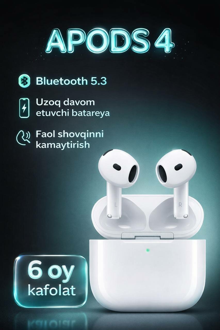 Беспроводные наушники Air Pods 4 (чип Hi-Fi), наушники премиум-класса для iPhone и Android, Airpod, Airpods