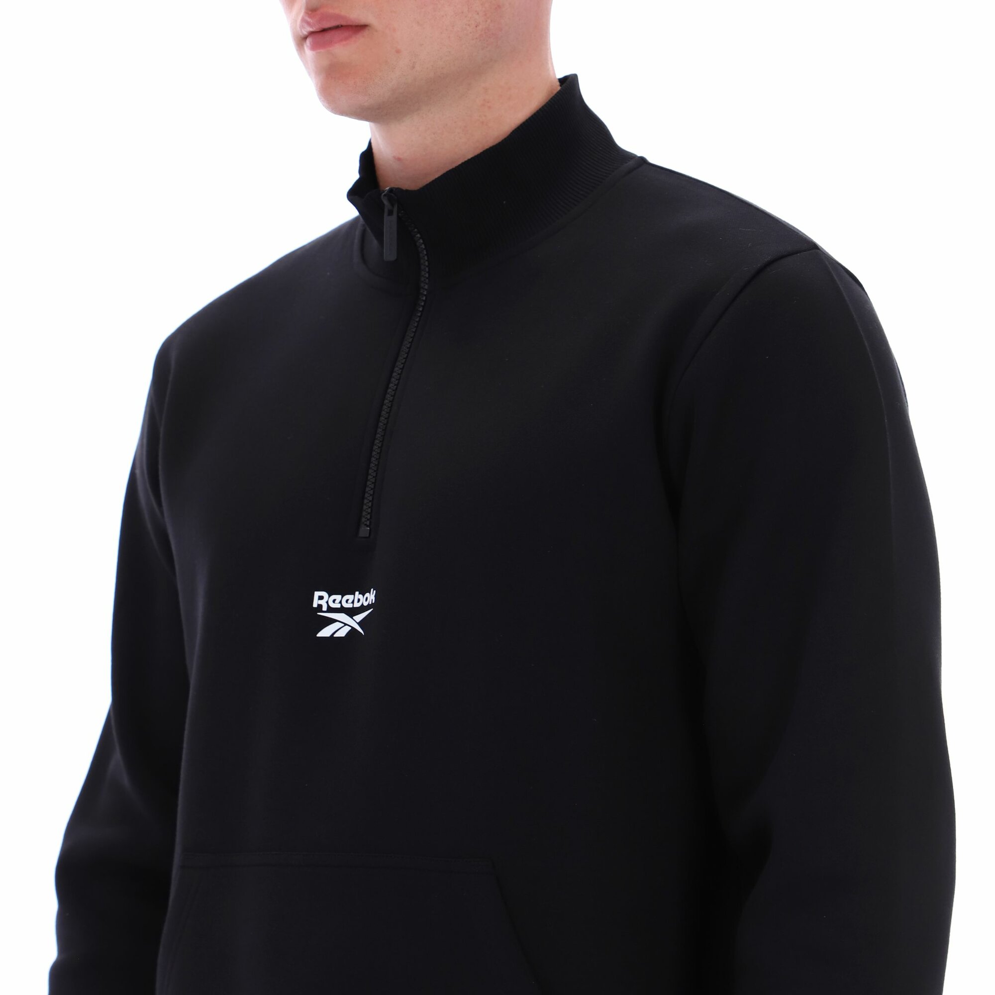 Толстовка спортивная Reebok ASHER SMALL LOGO QTR ZIP, размер L INT, , черный — фото 1