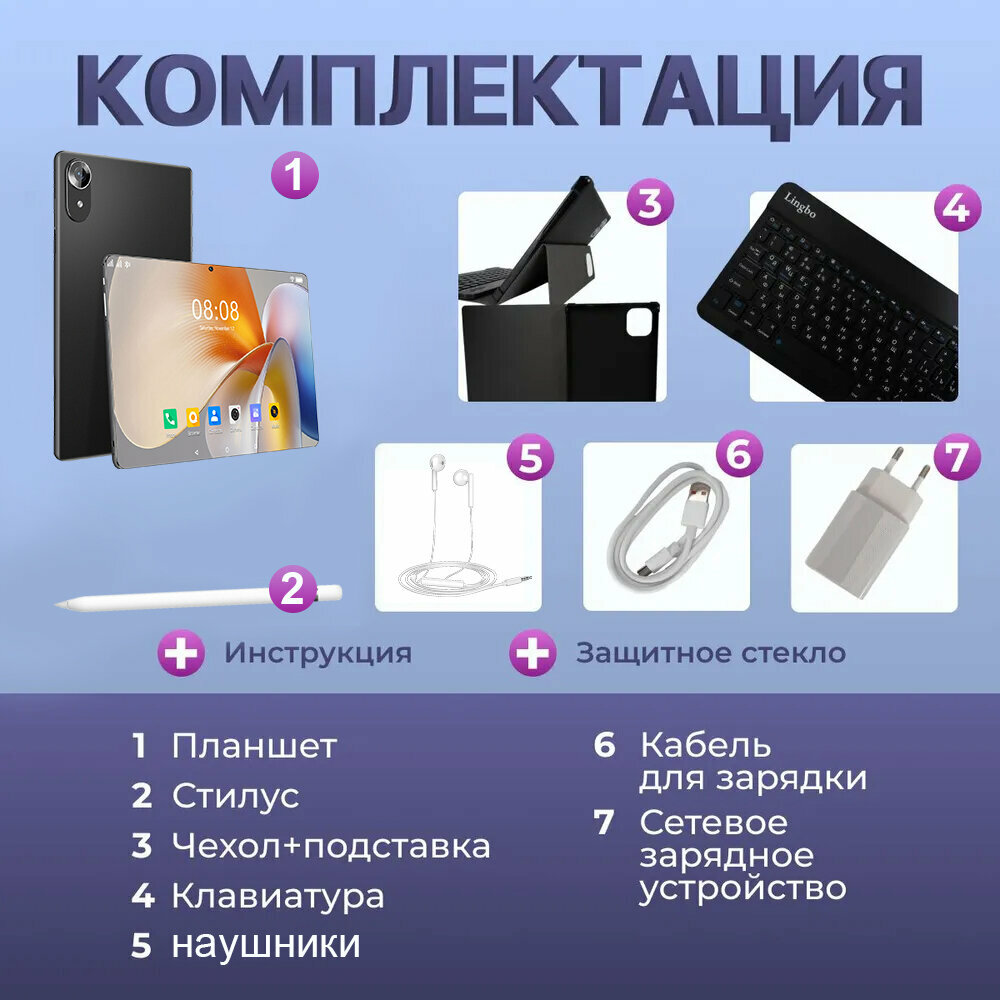 Планшет андроид MPad11 с клавиатурой 11.6 дюйма, 12GB /512 GB, Android 13 WiFi + Две Sim-карты Черный — фото 1