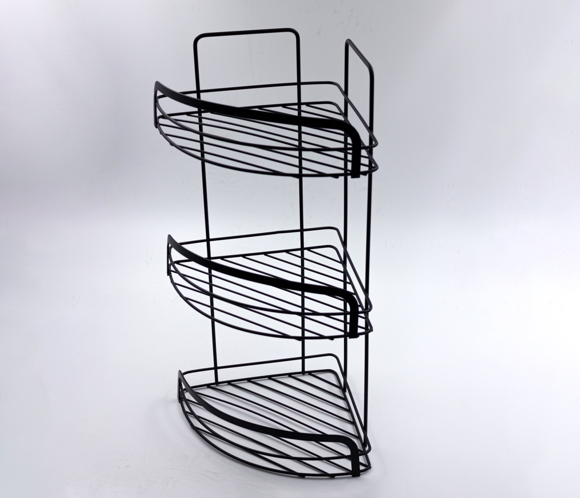 Полка для ванной угловая Joy Home 22,8х29,8х49 см, 3-ярусная угловая полка, черная сталь