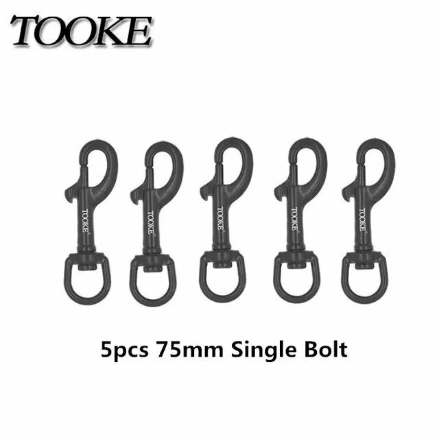 5 шт./лот карабин из нержавеющей стали для подводного плавания с быстрым поворотным болтом 90 мм черный двухсторонний защелкивающийся крючок-зажим для BCD Safe BK Single 75mm