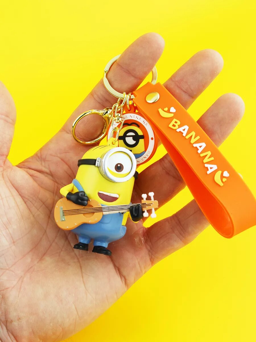 Брелок, голубой, коричневый, желтый — фото 1