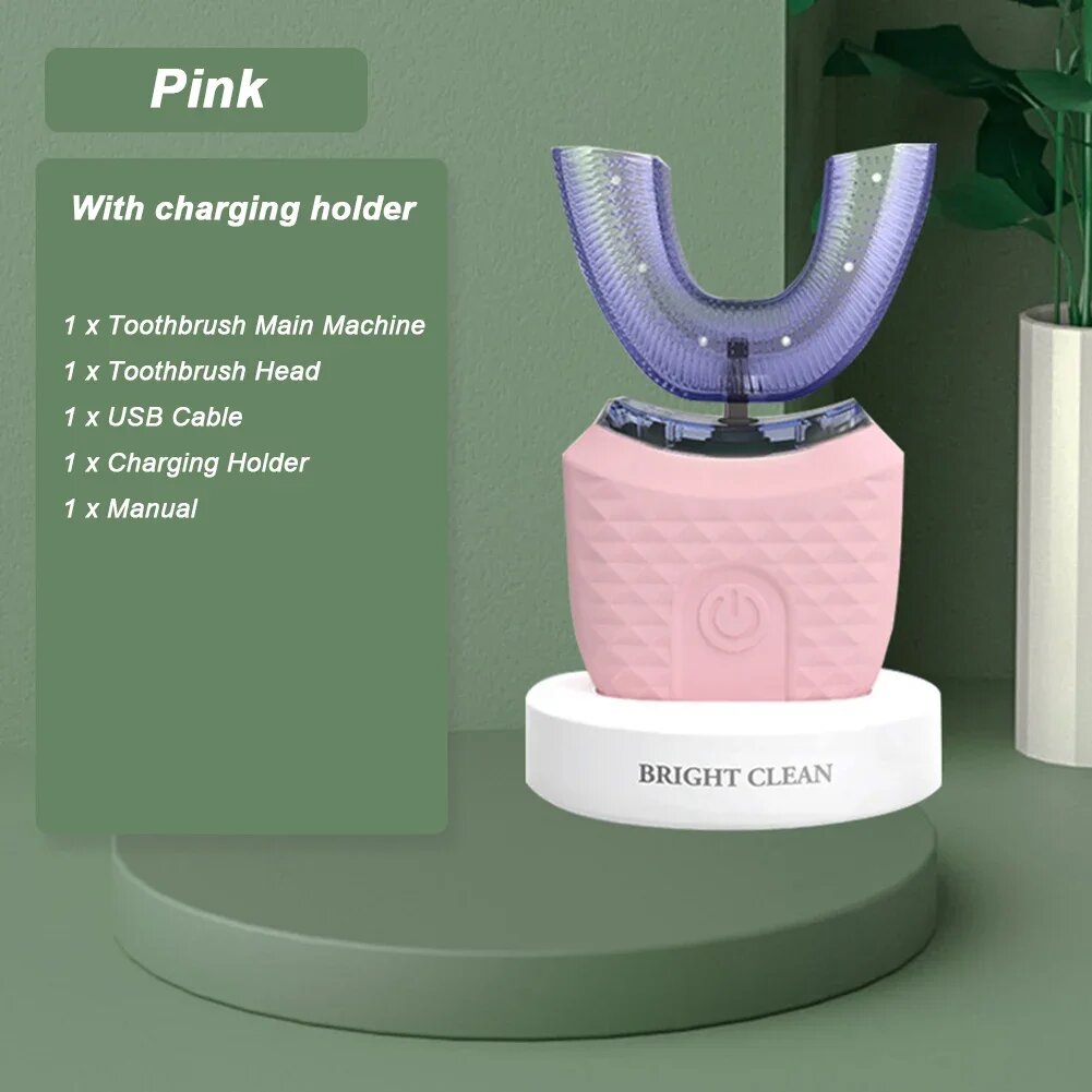 Ультразвуковая электрическая зубная щетка blue для взрослых, Pink With Holder
