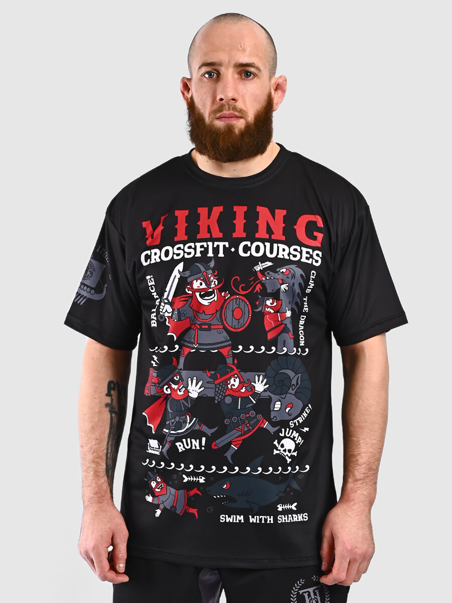Футболка спортивная HARDCORE TRAINING Viking Crossfit, 1 шт., размер M, черный