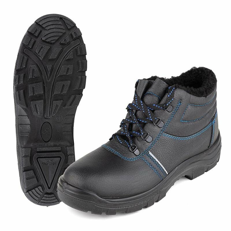 Ботинки рабочие утепленные ПУ из кожи с металлическим подноском черные размер 44 1413750