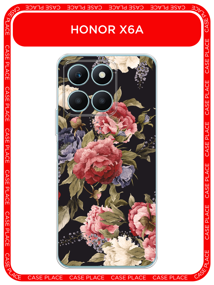 Чехол на Honor X6A / Хонор X6A с принтом Винтажные цветы рисунок