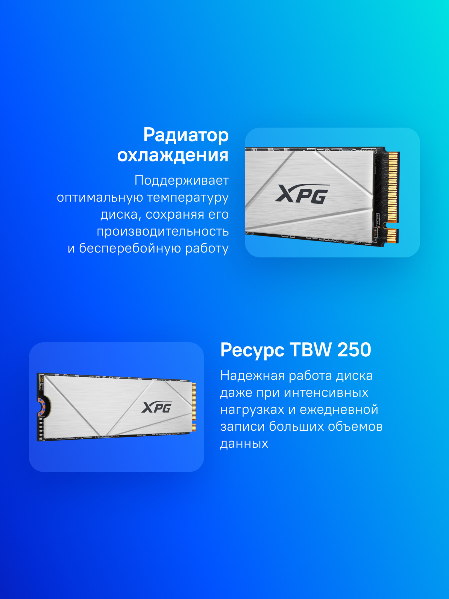 SSD накопитель A-Data XPG Gammix S60 1ТБ, M.2 2280, PCIe 4.0 x4, NVMe, M.2 [agammixs60-1t-cs] — фото 1