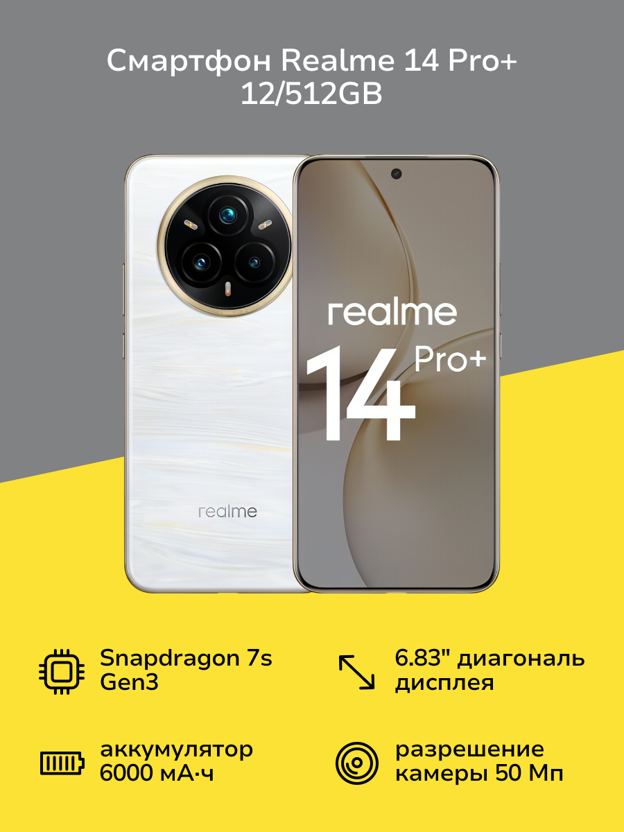 Смартфон realme 14 Pro+ 12/512GB White