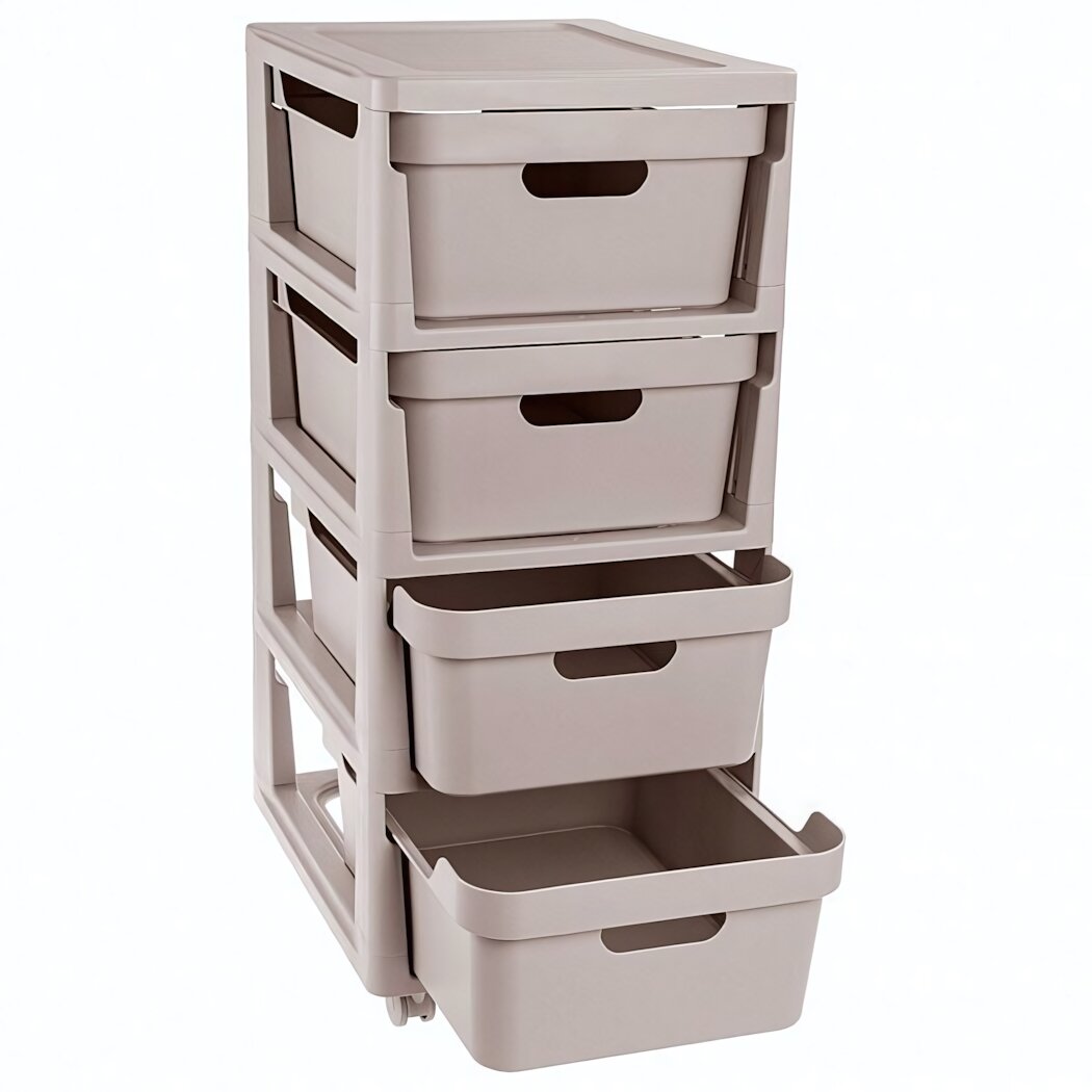 Комод на колесах Luxe 4 ящика 300х385х690 мм светло-бежевый удобный