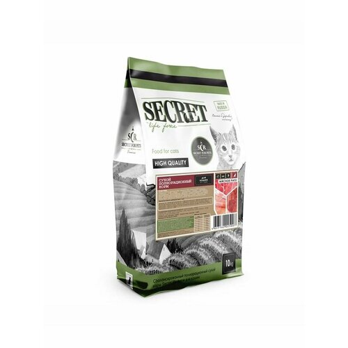 Сухой корм Secret Life Force 10 кг для кошек мясное рагу