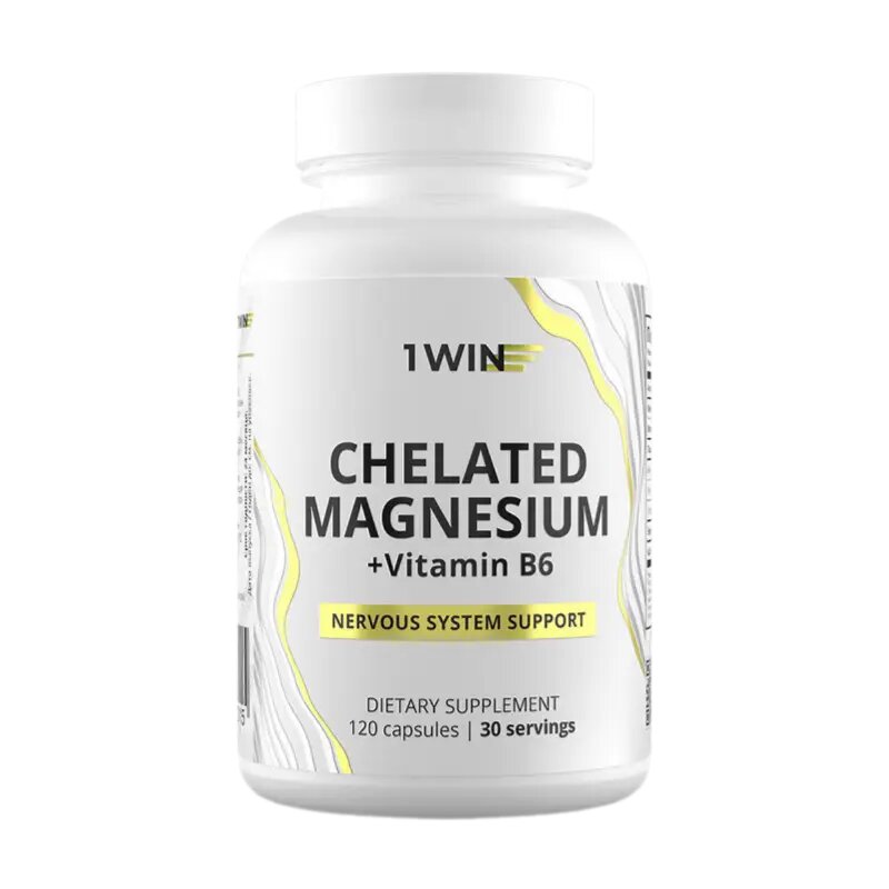 1WIN Магния хелат + витамин B6 / Magnesium chelate + vitamin B6 капсулы массой 650 мг 120 шт