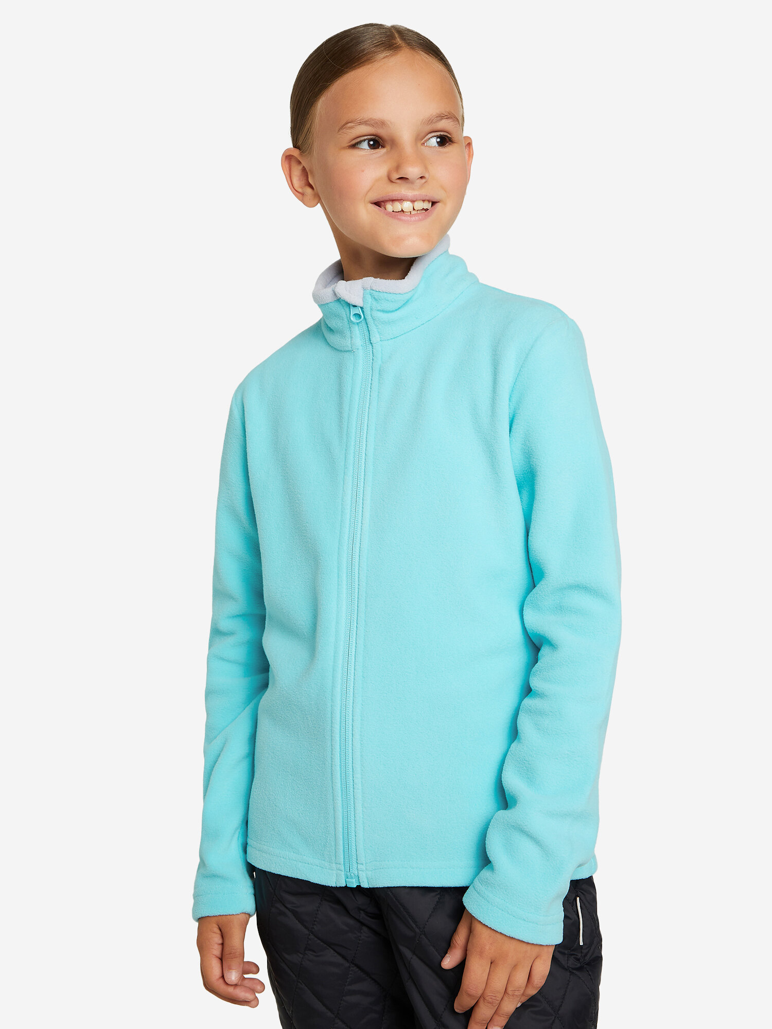 Джемпер OUTVENTURE Essential Girls' Fleece Jumpers, размер 122/128, бирюзовый