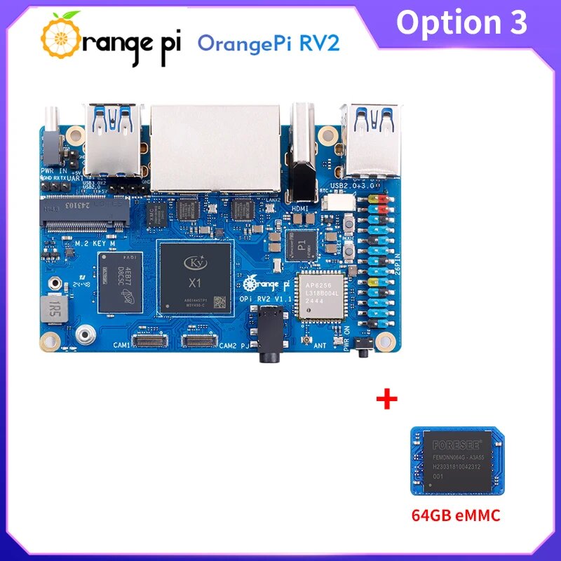 Orange Pi RV2 Одноплатный компьютер, 8GB RAM, Option 3