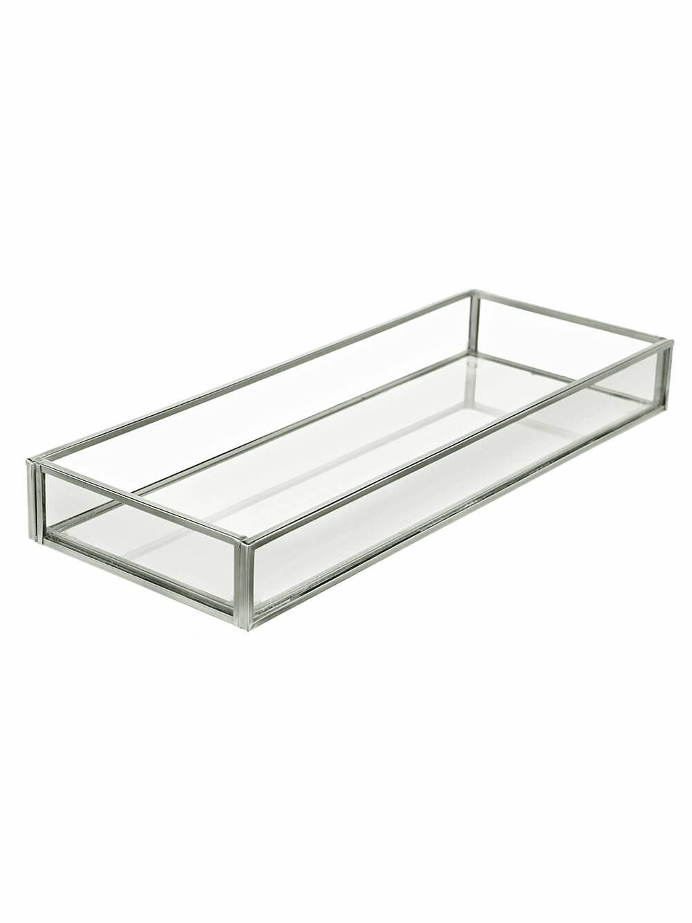 Поднос Арт Птица, стекло, металл серебристый, 3x27,5x11,5 см — фото 1