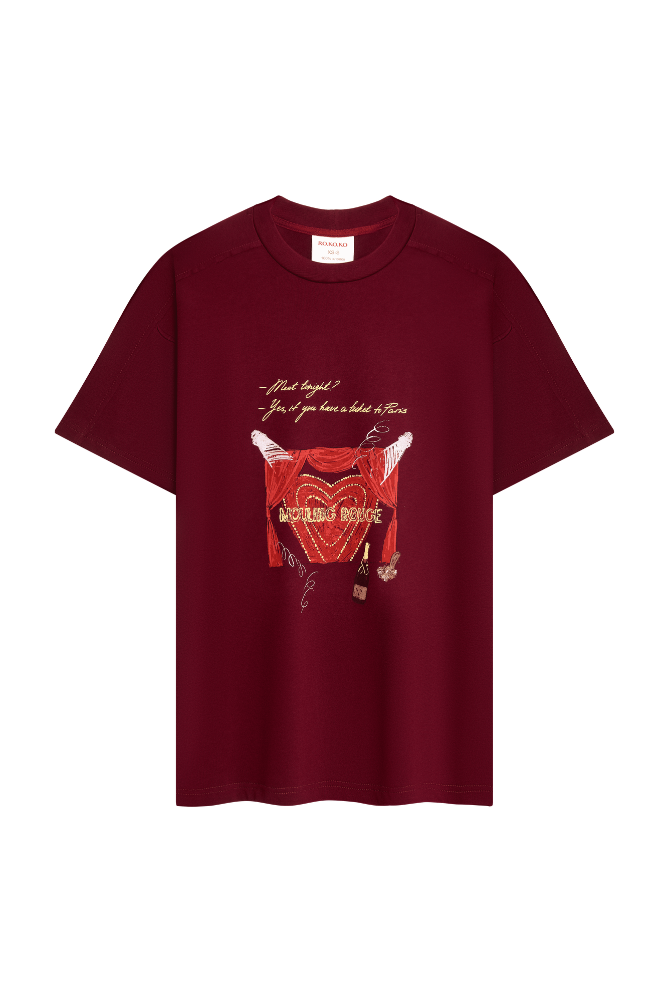 Футболка RO.KO.KO I'm in Paris, размер XS-S, Wine