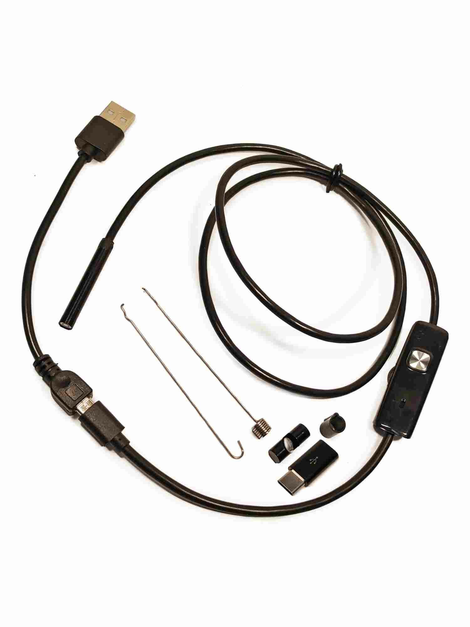 Видеоэндоскоп с LED подсветкой для труднодоступных мест (TYPE-C, microUSB, USB / Windows, Android / 1 метр) belais #21813 — фото 1