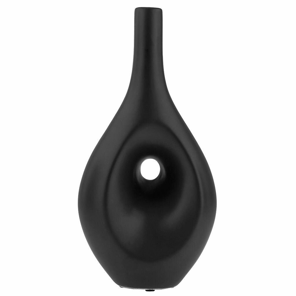 Ваза настольная керамическая "Кейптаун" 1,1л, черный, матовая глазурь — фото 1