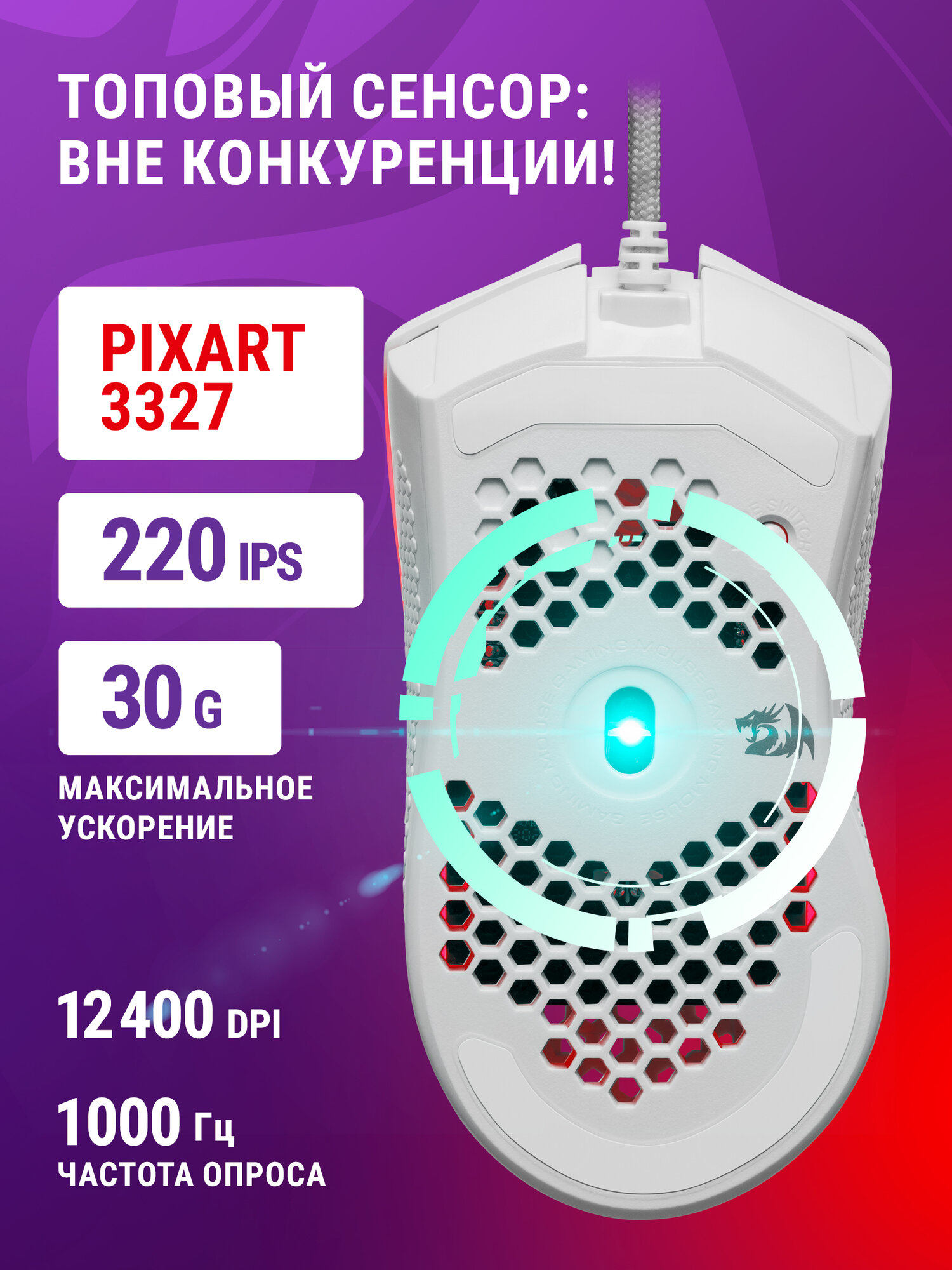 Игровая мышка для компьютера Redragon Storm 7 кнопок 12400 dpi — фото 1
