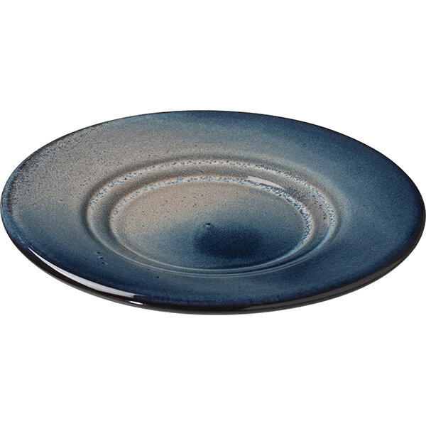 Блюдце "Пати", фарфор, диаметр 155, высота 20мм, серый, синий