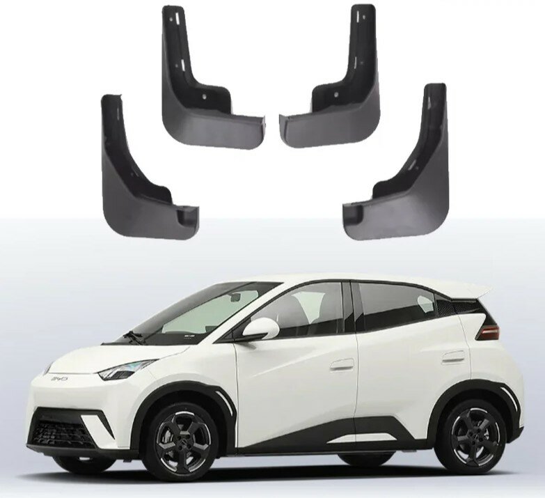 Брызговики, для легковых автомобилей BYD Seagul, черный, комплект 4 шт.
