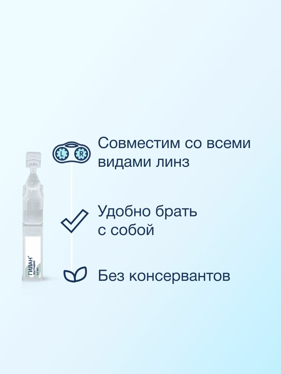 Картинки Увлажняющие капли для глаз Гилан Ультрадекс, 30шт