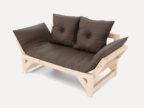 Изображение товара Диван садовый Arsko Крокет, массив дерева, раскладной, с подлокотниками, коричневый