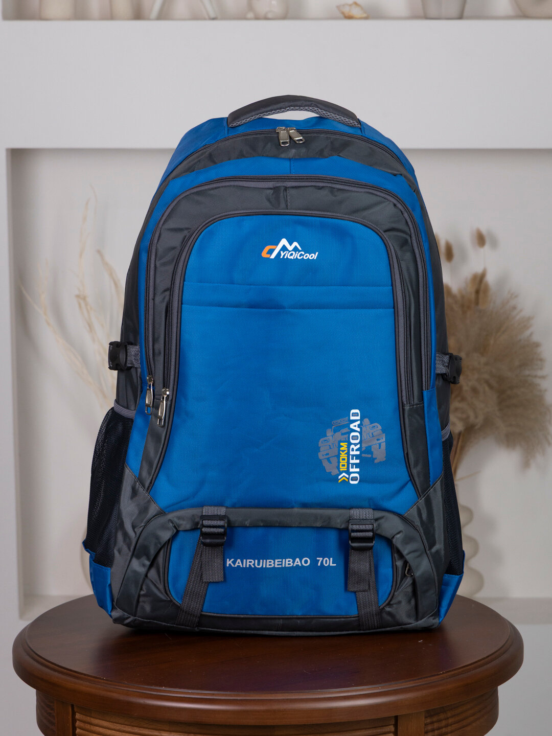 Рюкзак  KAIRUIBEIBAO 70L / XINKUKHU 70L, фактура гладкая, голубой